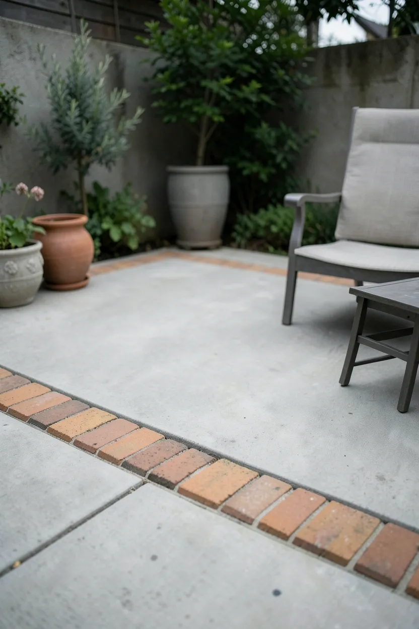 Concrete Patio with Concrete Paver Accent