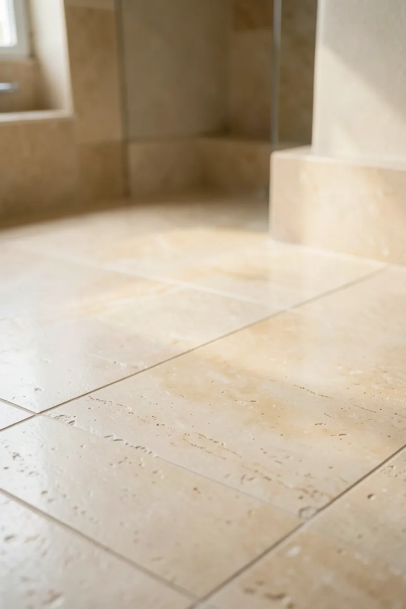 Matte black faucet and hardware against white marble stone countertop in a high-contrast modern bathroom