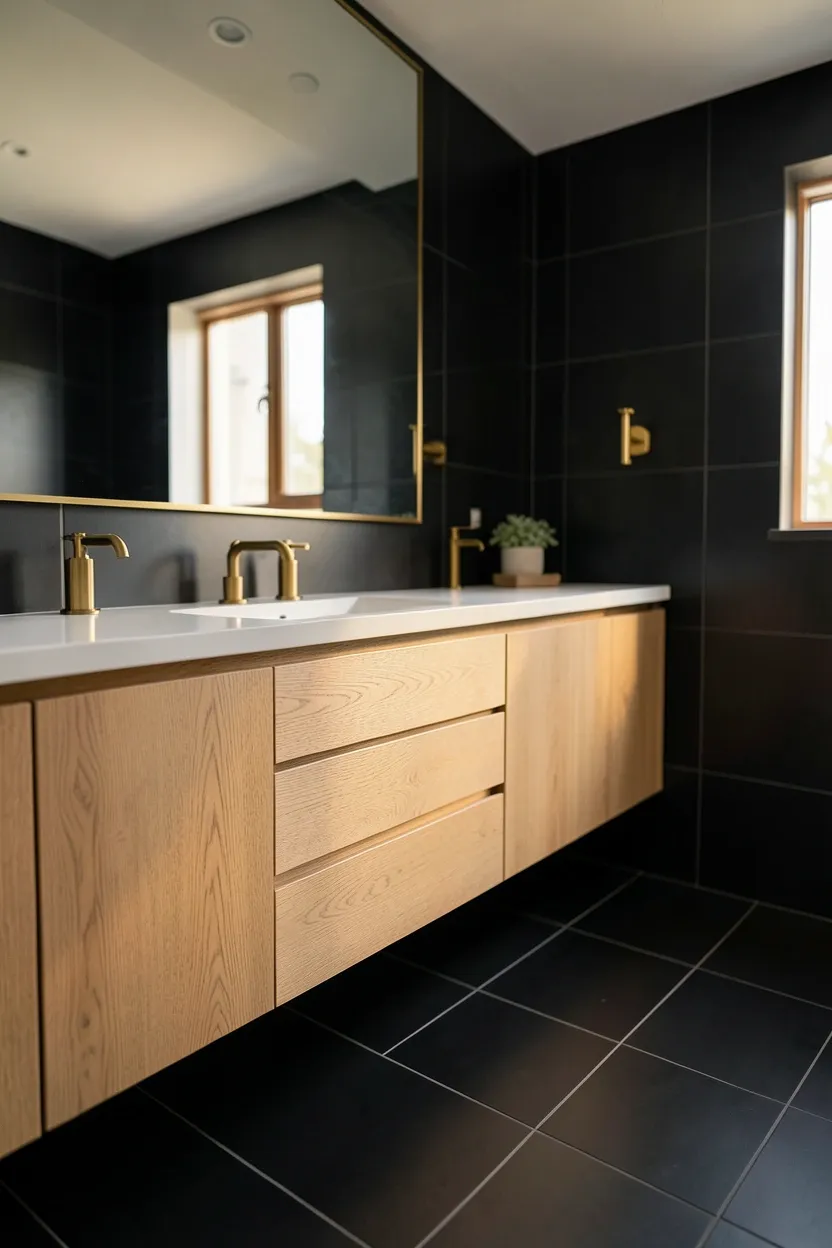 Large Format Black Floor Tiles