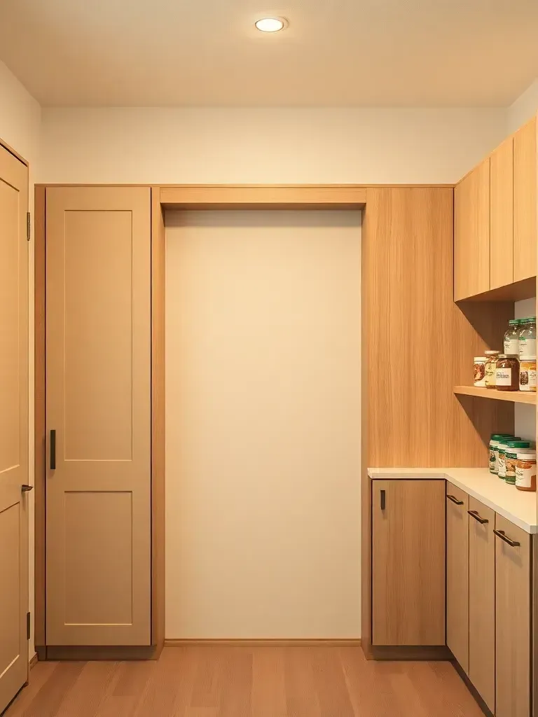 Pocket-door pantry wall