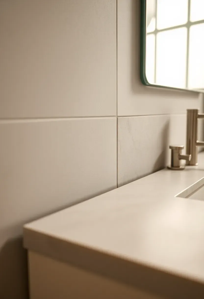 Large-format tile grid with slim grout