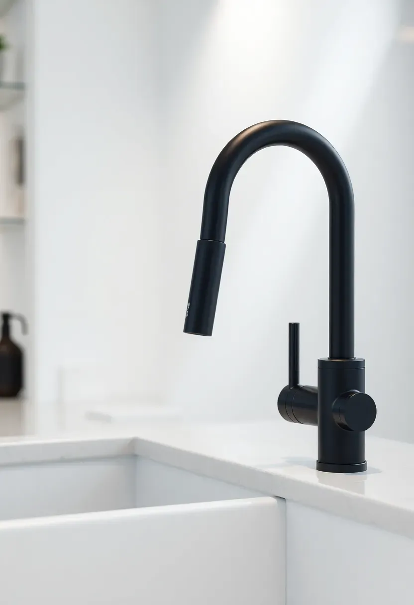 Minimalist faucet in matte finish