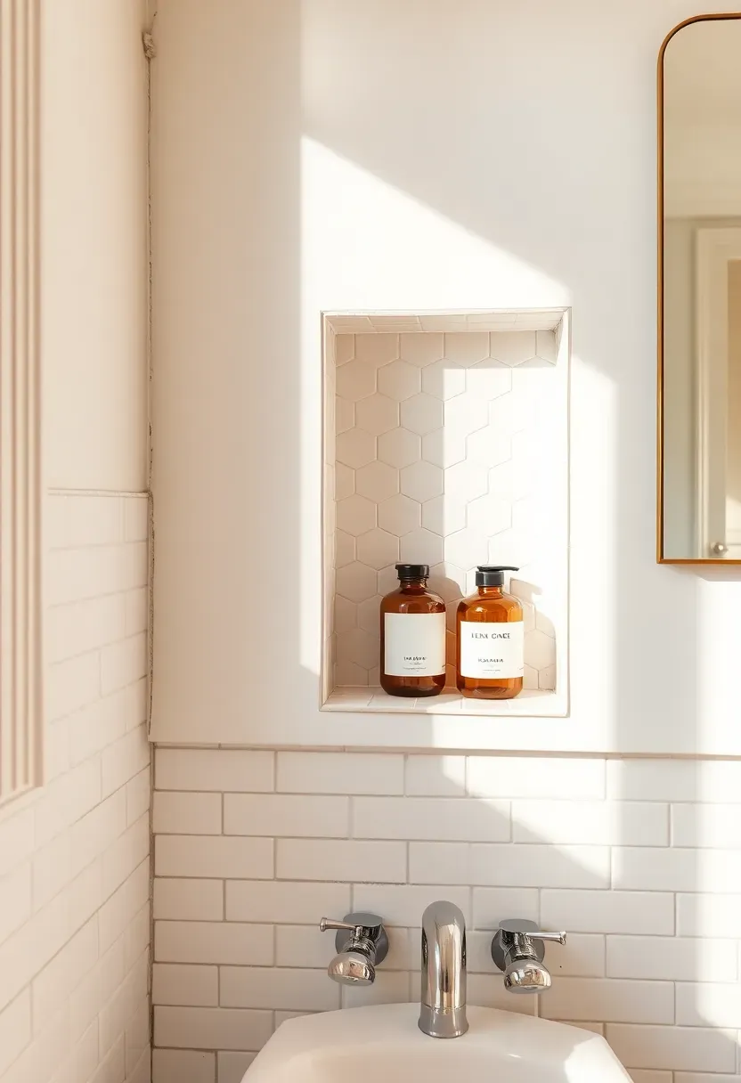 Built-in niche for toiletries