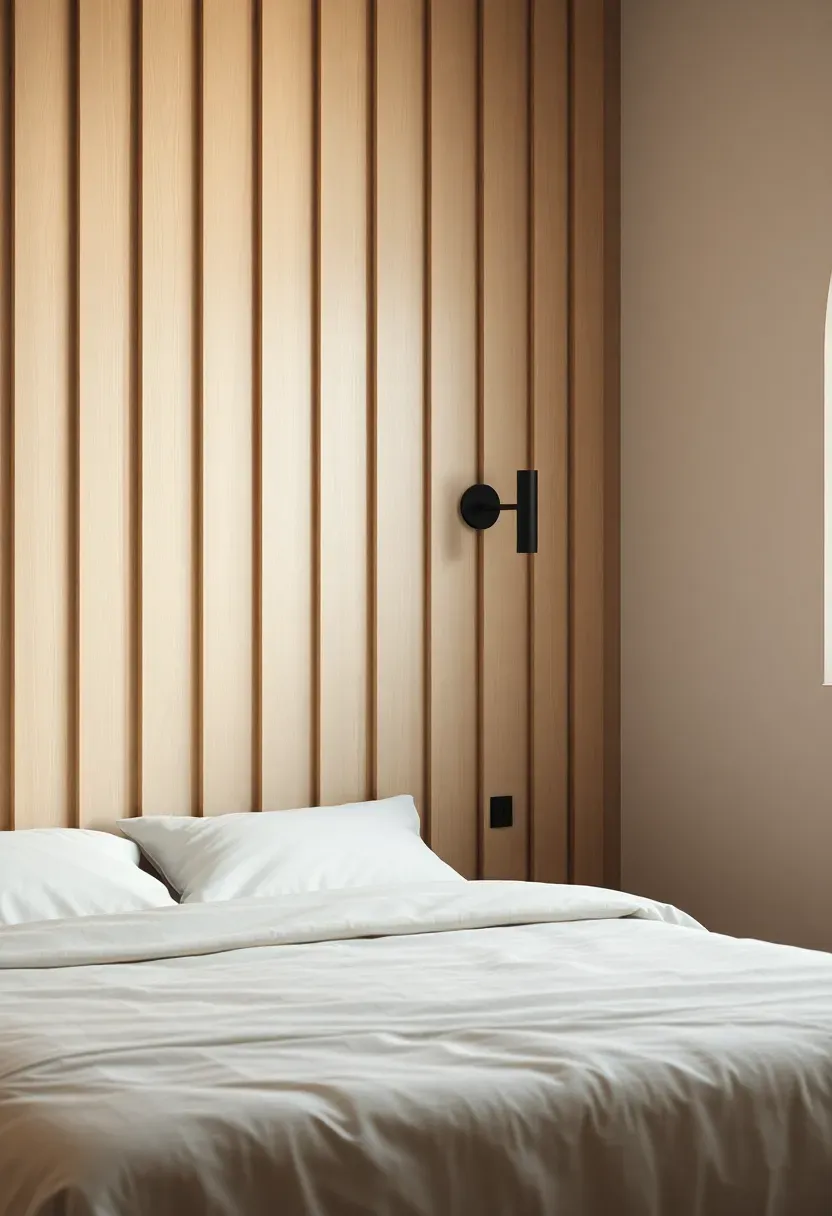 Slatted wood detail wall to add rhythm