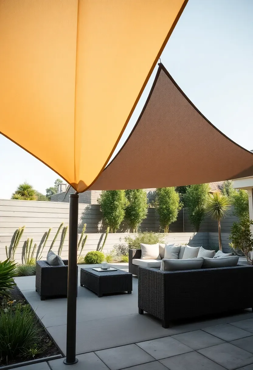 Shade sail patio for modern sun protection