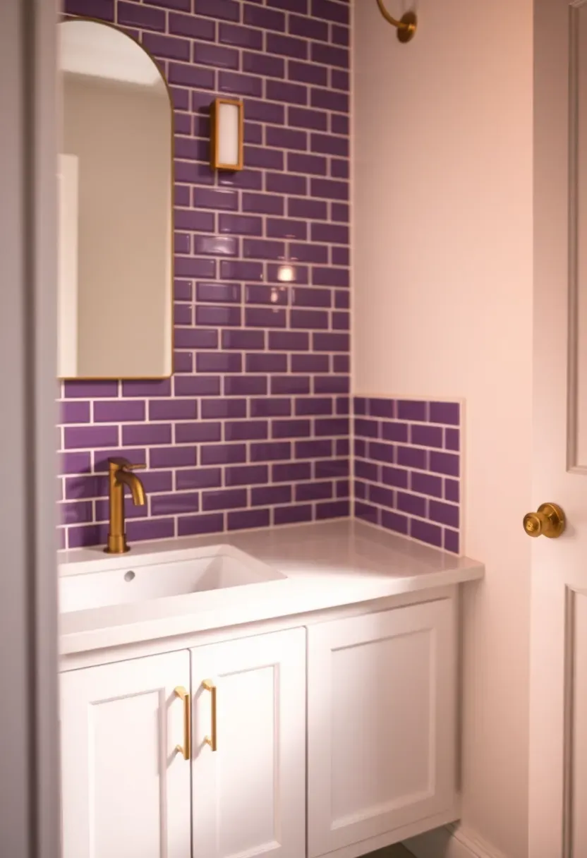 Purple Subway Tile Backsplash