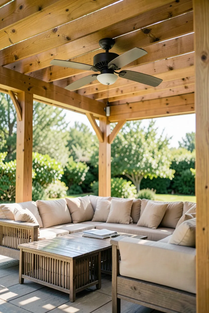 Modern Pergola with Slatted Roof