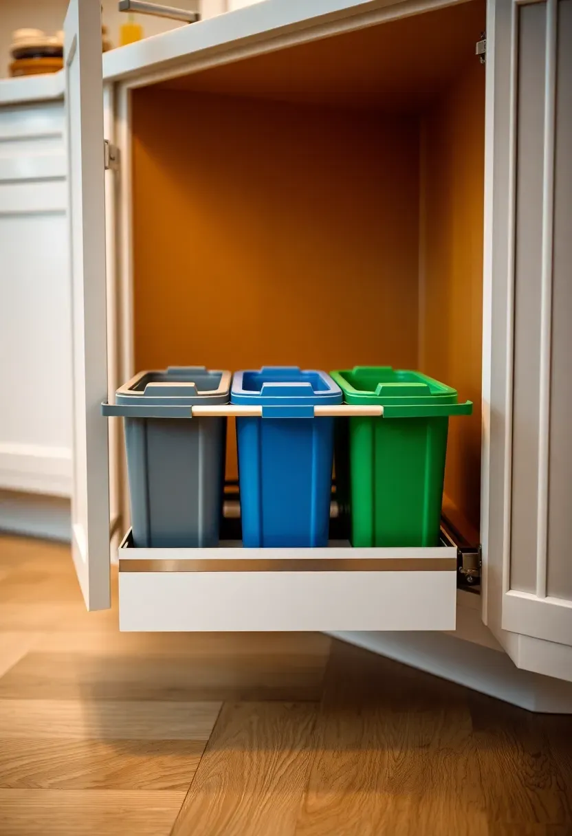 Pullout trash and recycling center