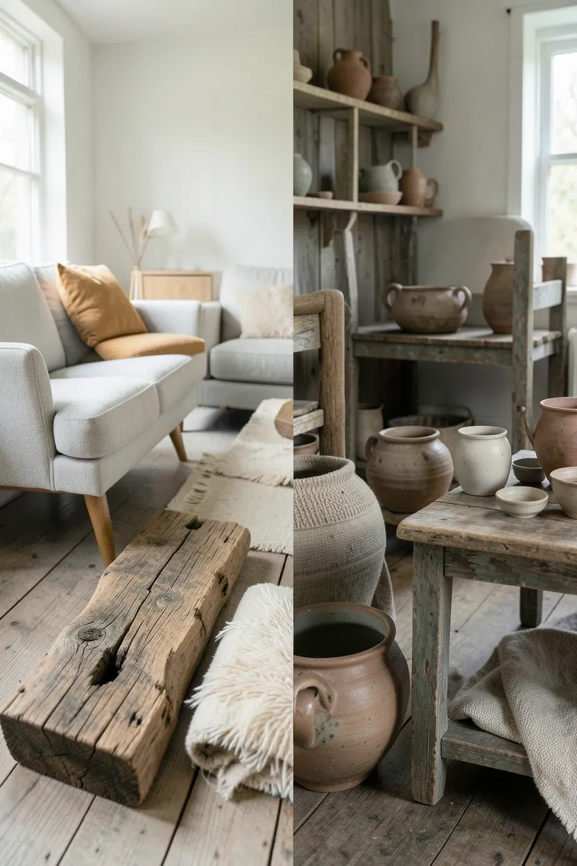 Soft wabi-sabi lighting with Japanese paper lantern, warm candlelight, and filtered afternoon sun through sheer curtains in a calm room