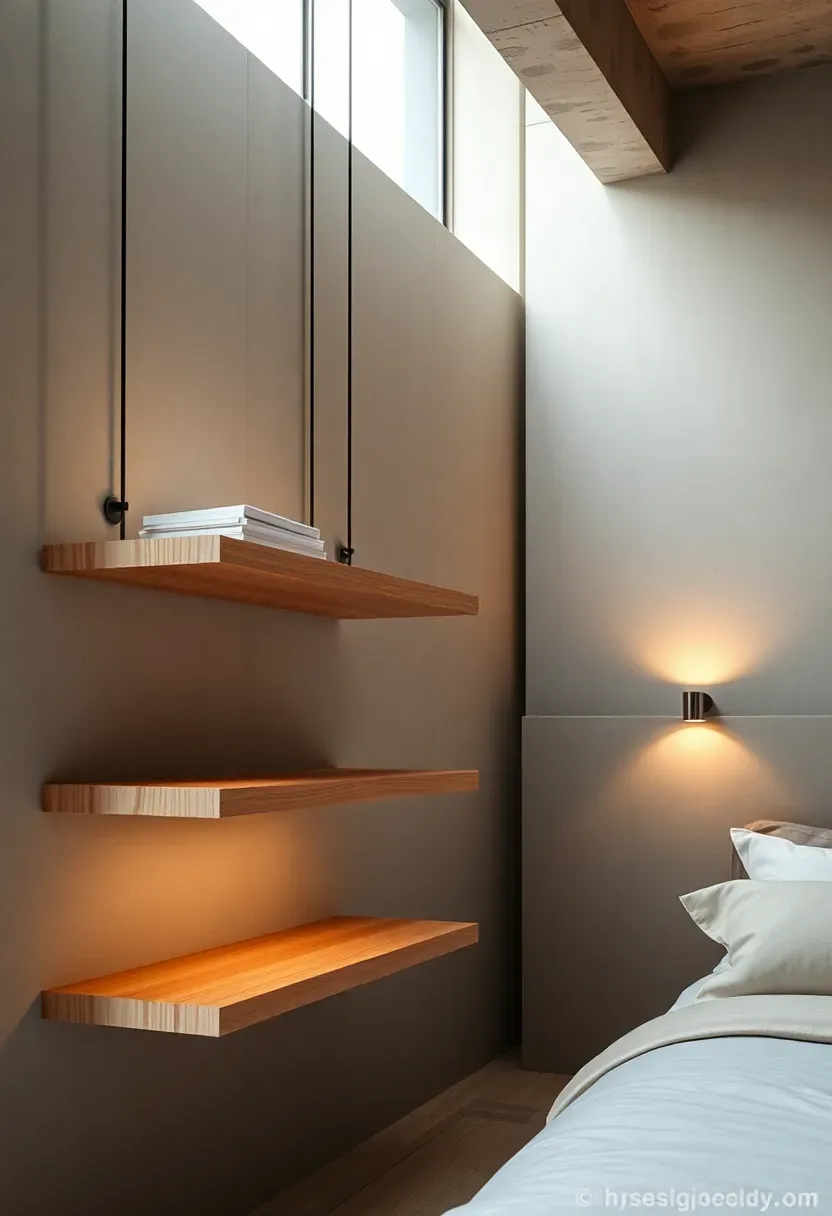 Cantilevered Nightstands with Floating Design