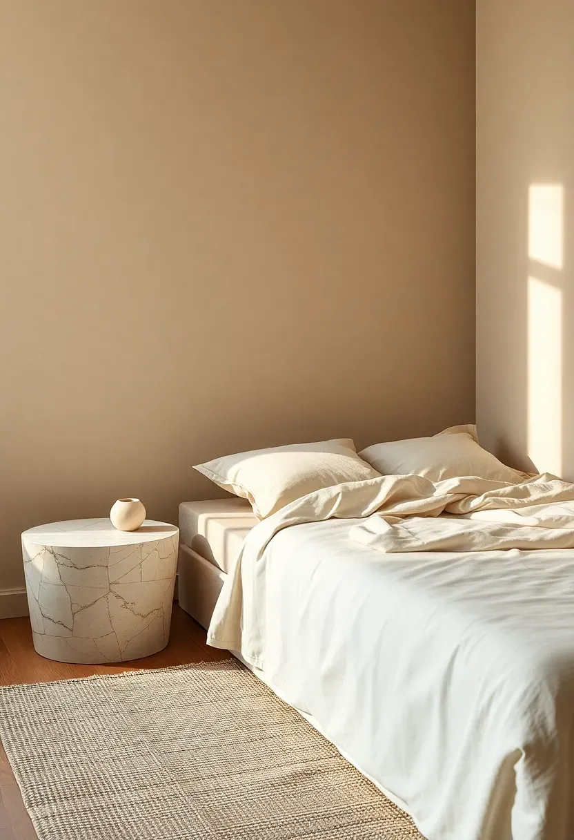 Natural stone side tables for cool tactile contrast