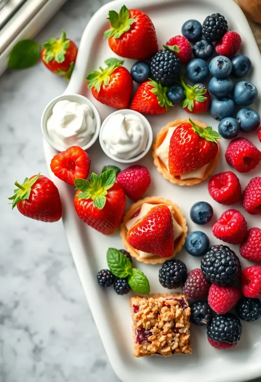 Berry beautiful dessert board loaded with mixed berries and berry-flavored treats