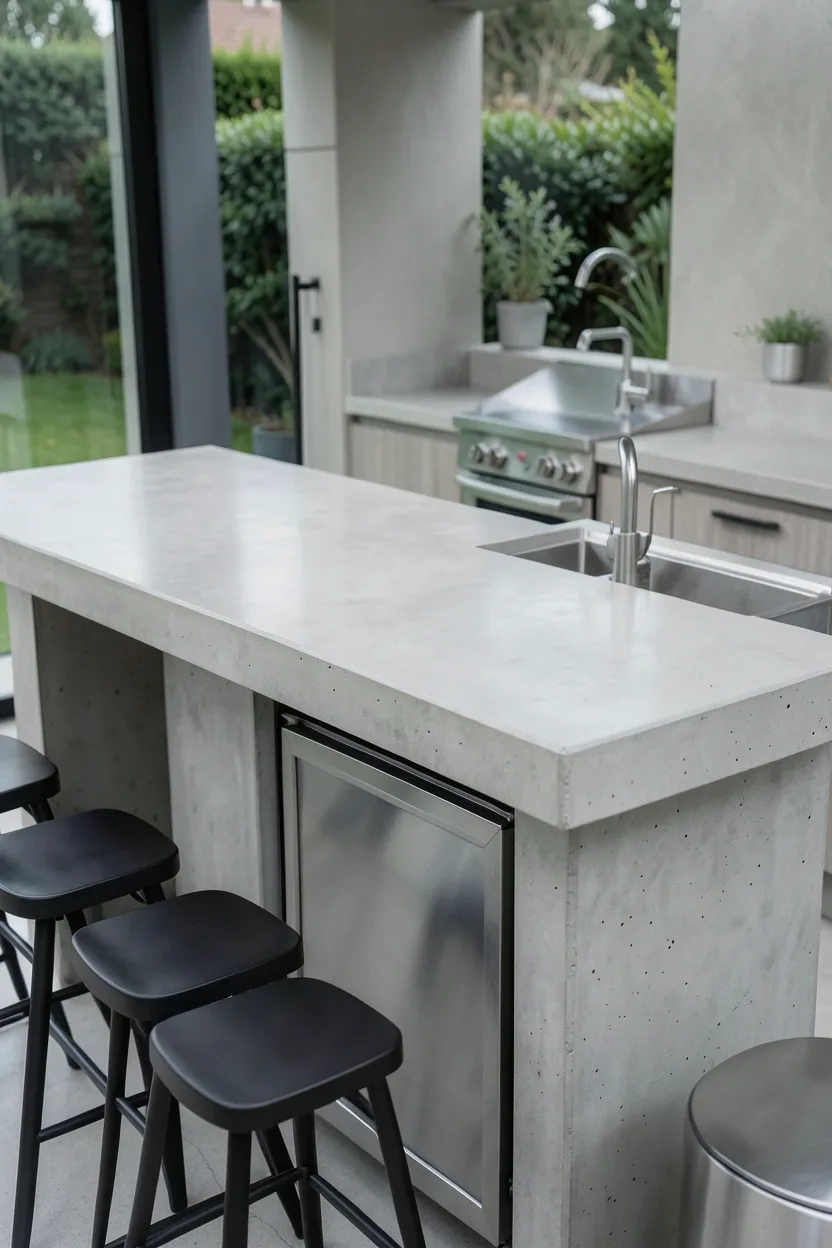 Concrete Kitchen Countertop Outdoor Bar