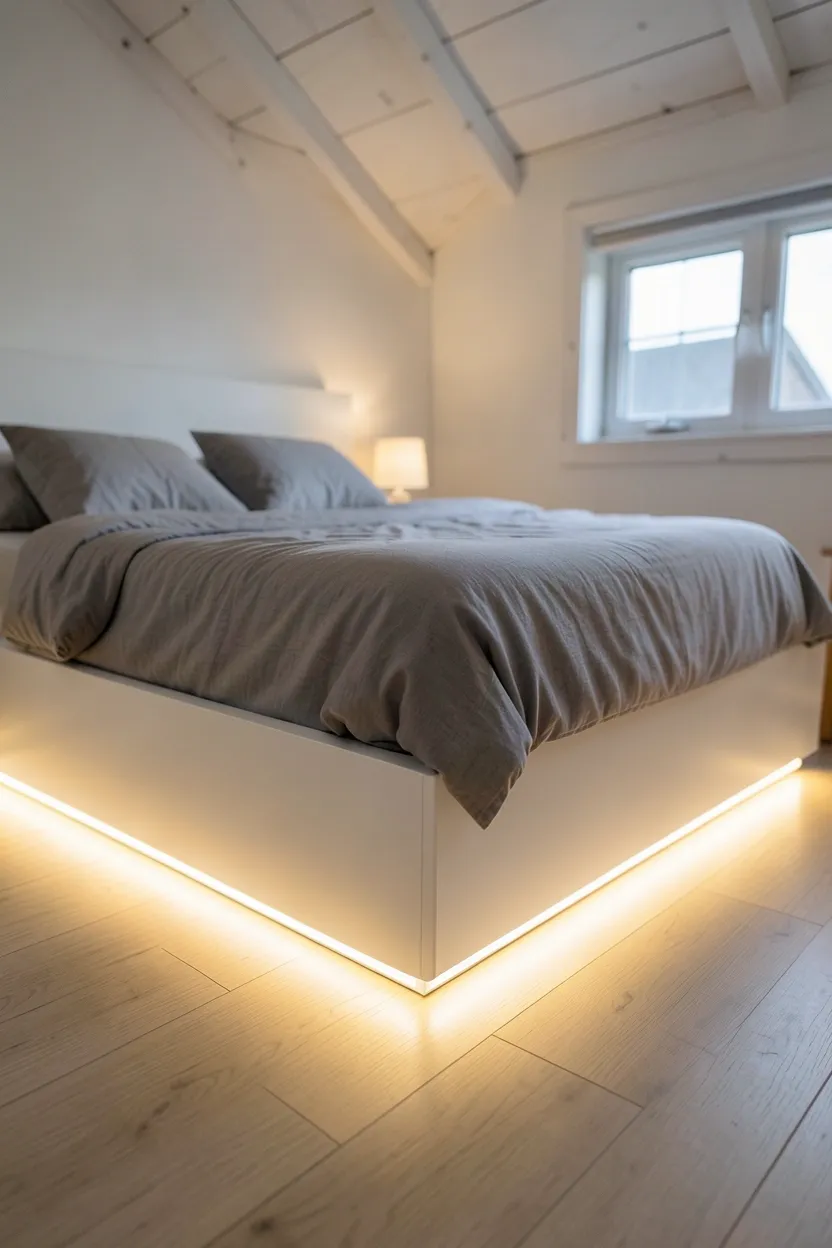 LED Strip Lighting Under Bed
