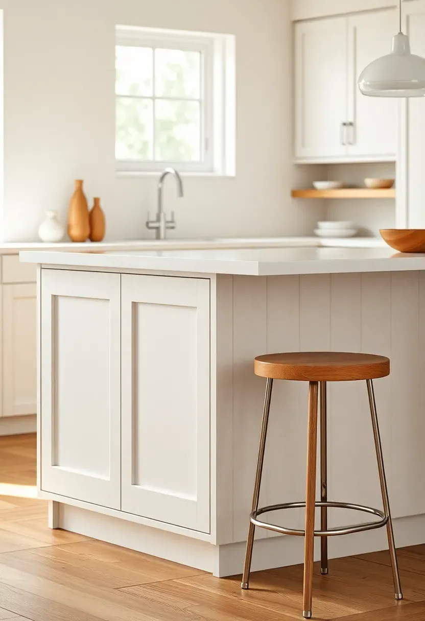 Slab-front island with recessed pulls