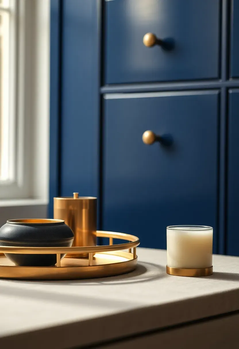 Lacquered dresser in inky blue