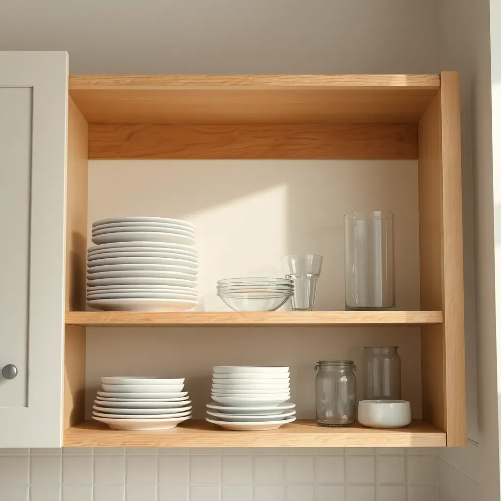 Open shelving for airy display