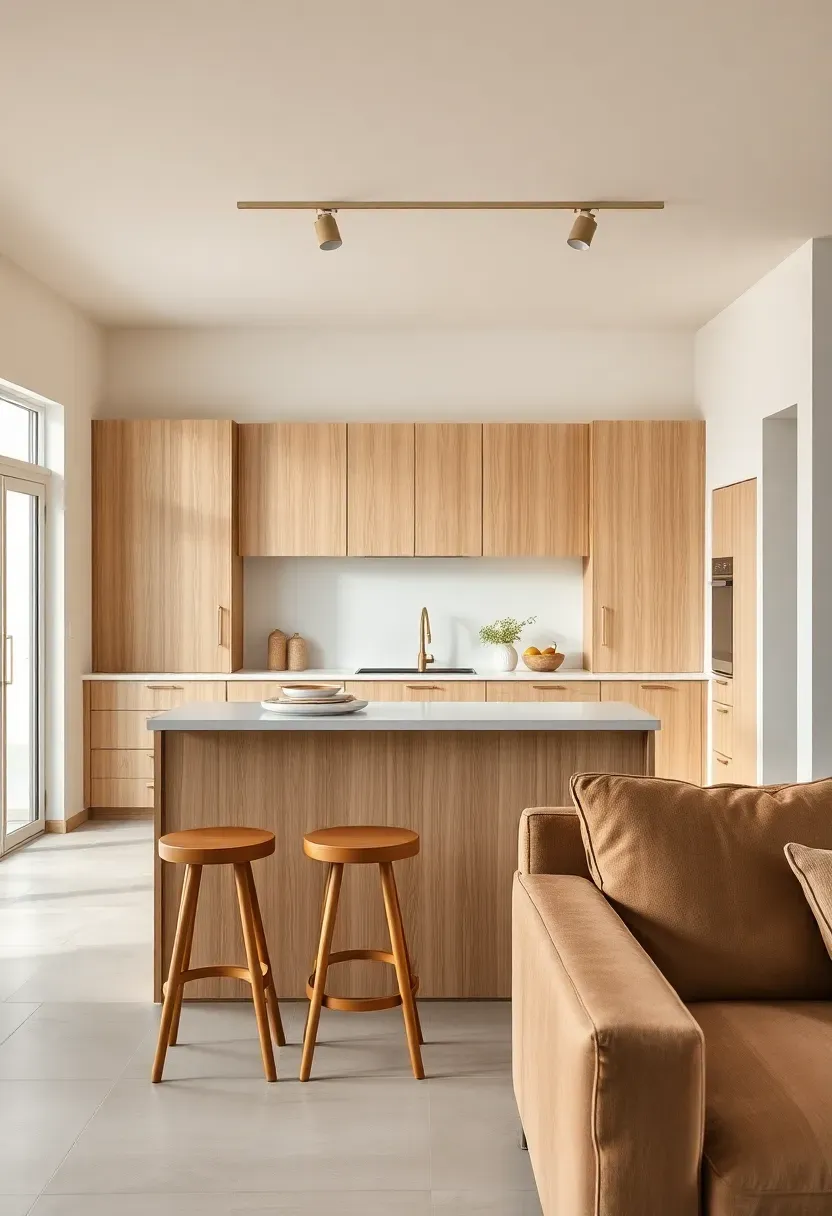 Track-lit open kitchen with flexible work zones