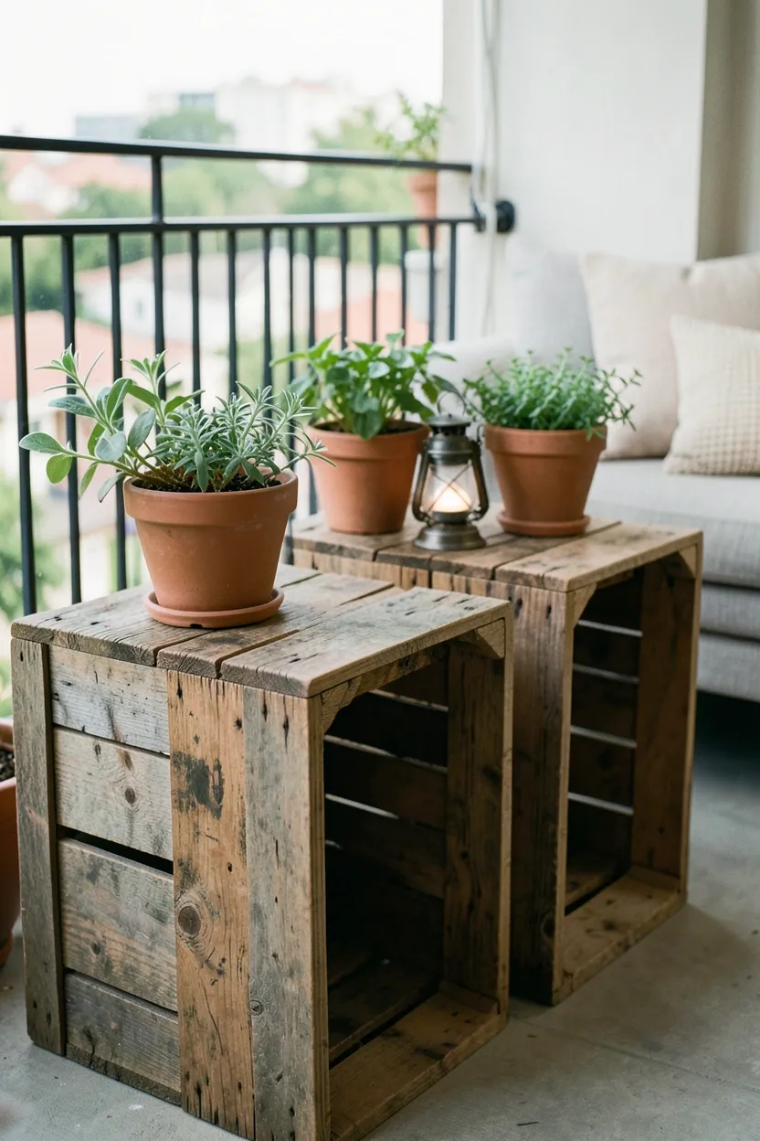 Wooden Crate Side Tables