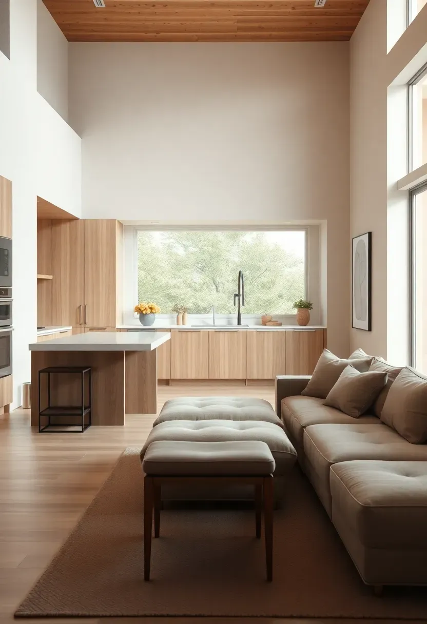 Traffic-flow open kitchen with double-sided island storage