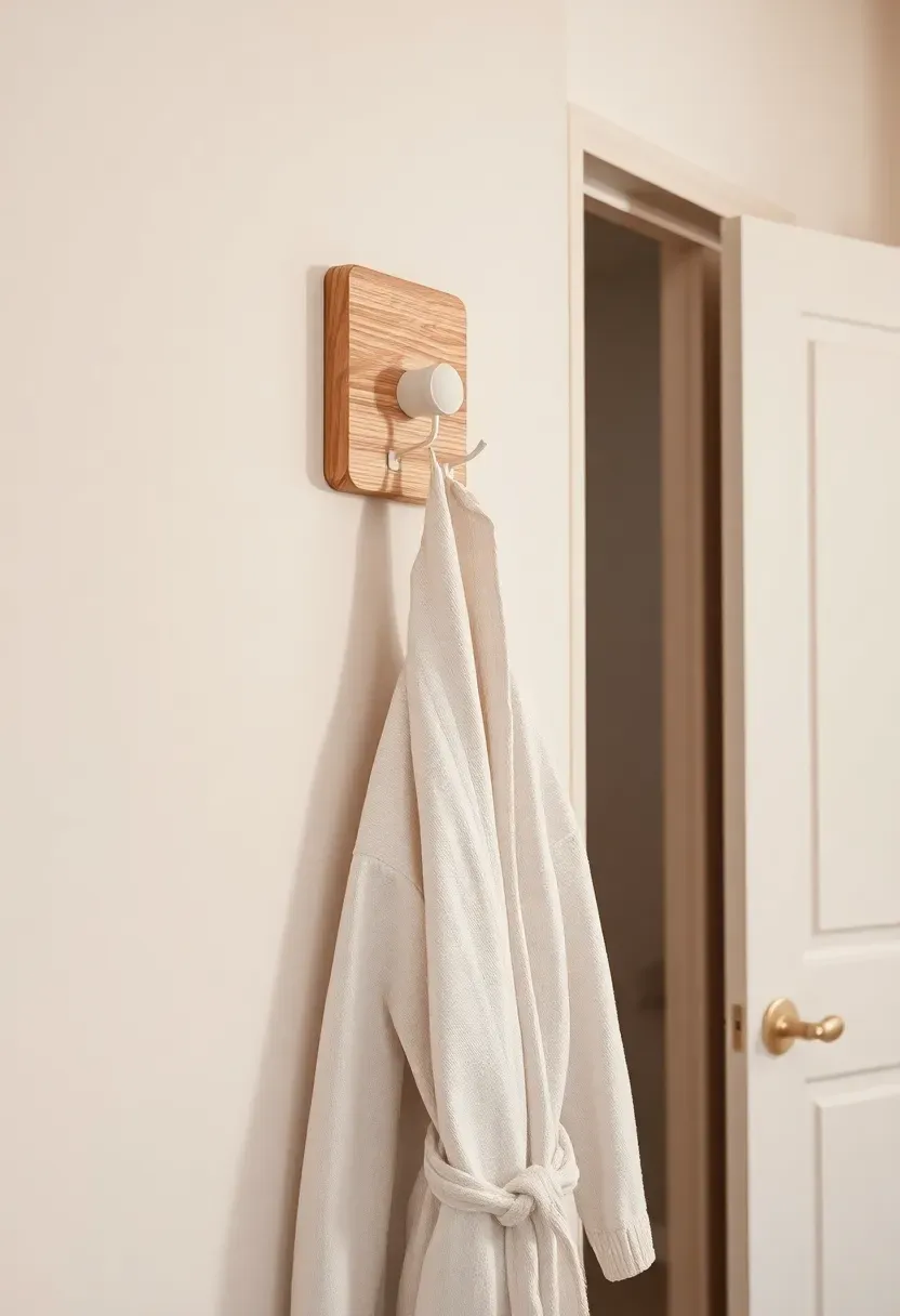 Minimalist wall hook for robe or jacket