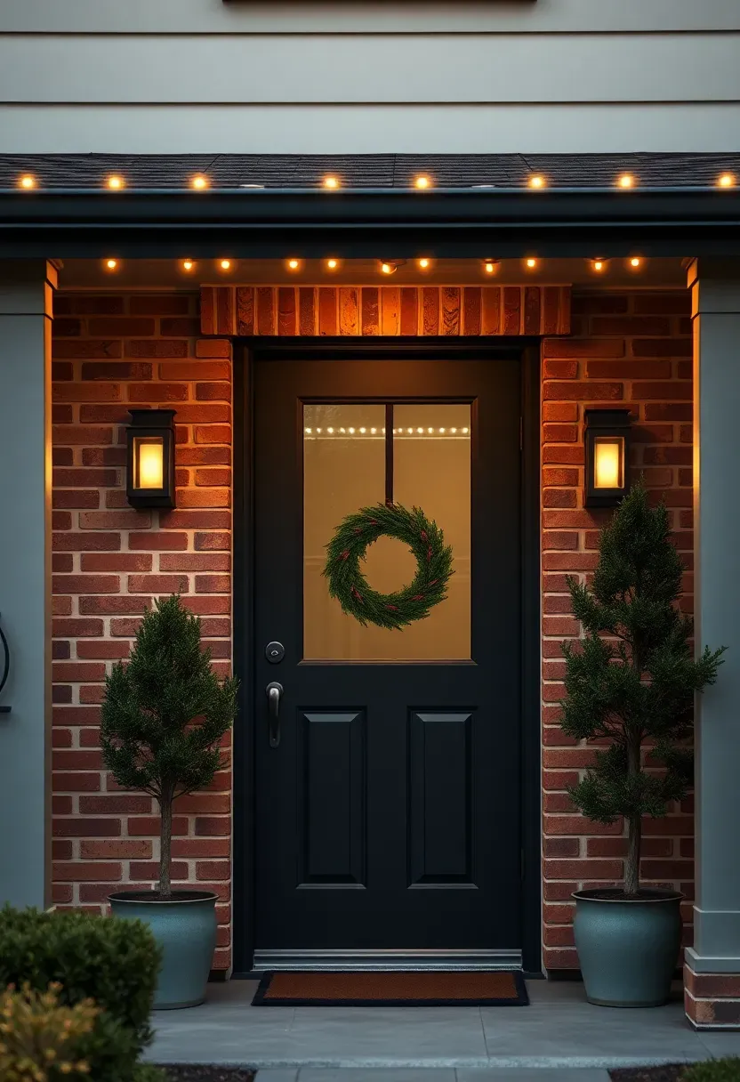 Roofline outline in warm white