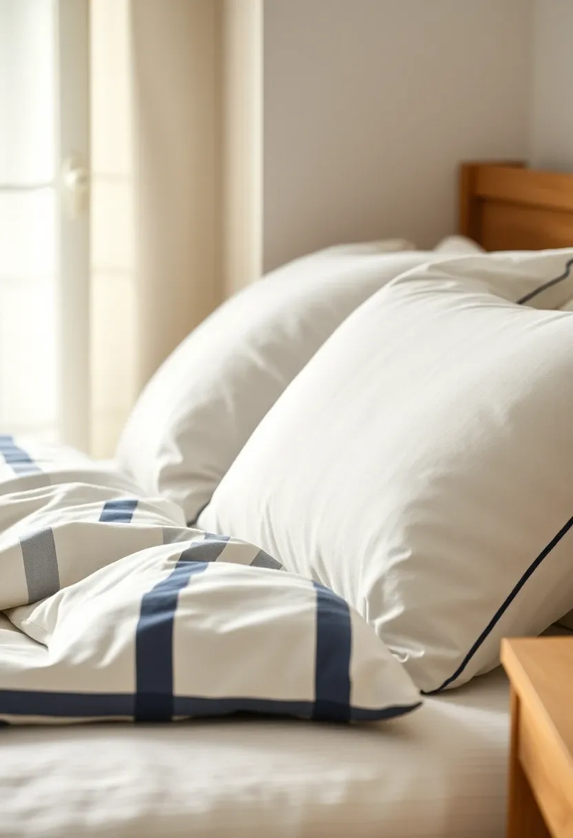 Subtle stripe bedding