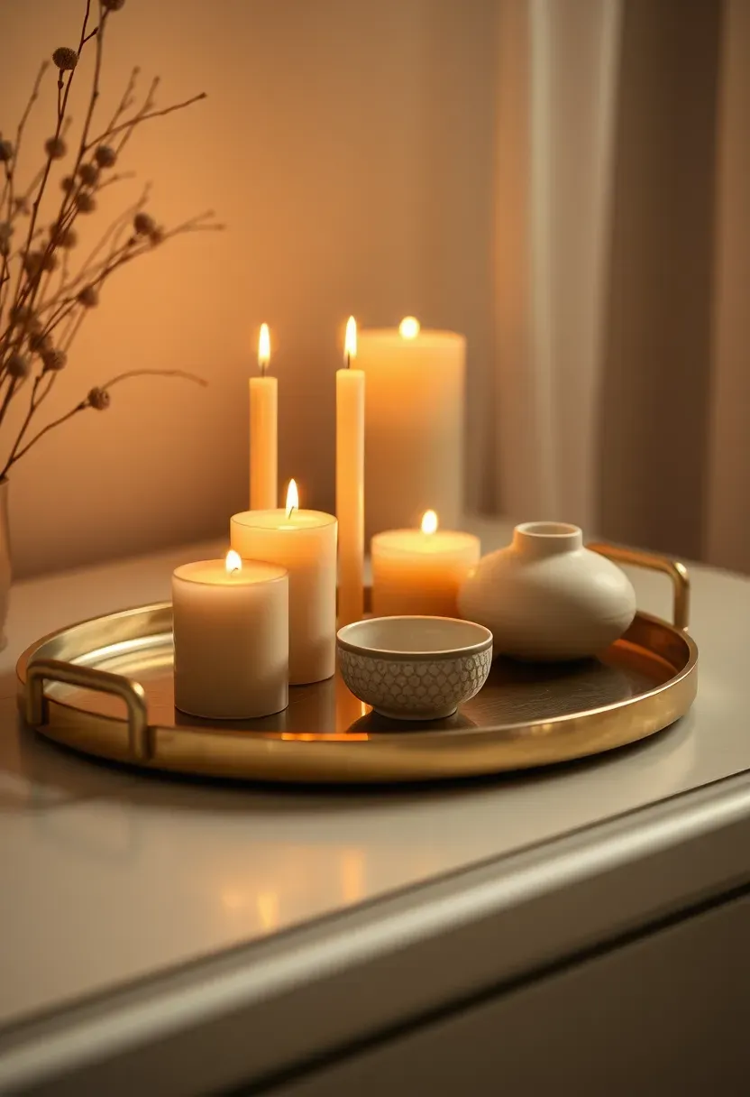 Candlelight tray with soft glow