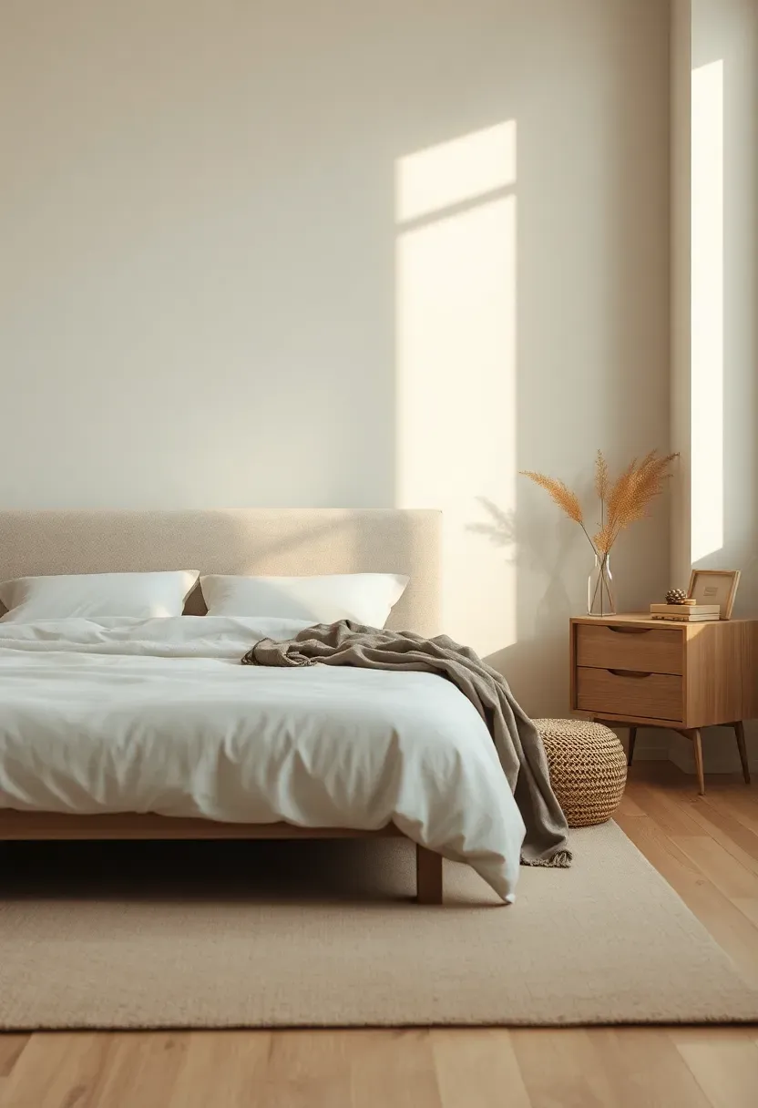 Boucle headboard wall paneling for quiet texture
