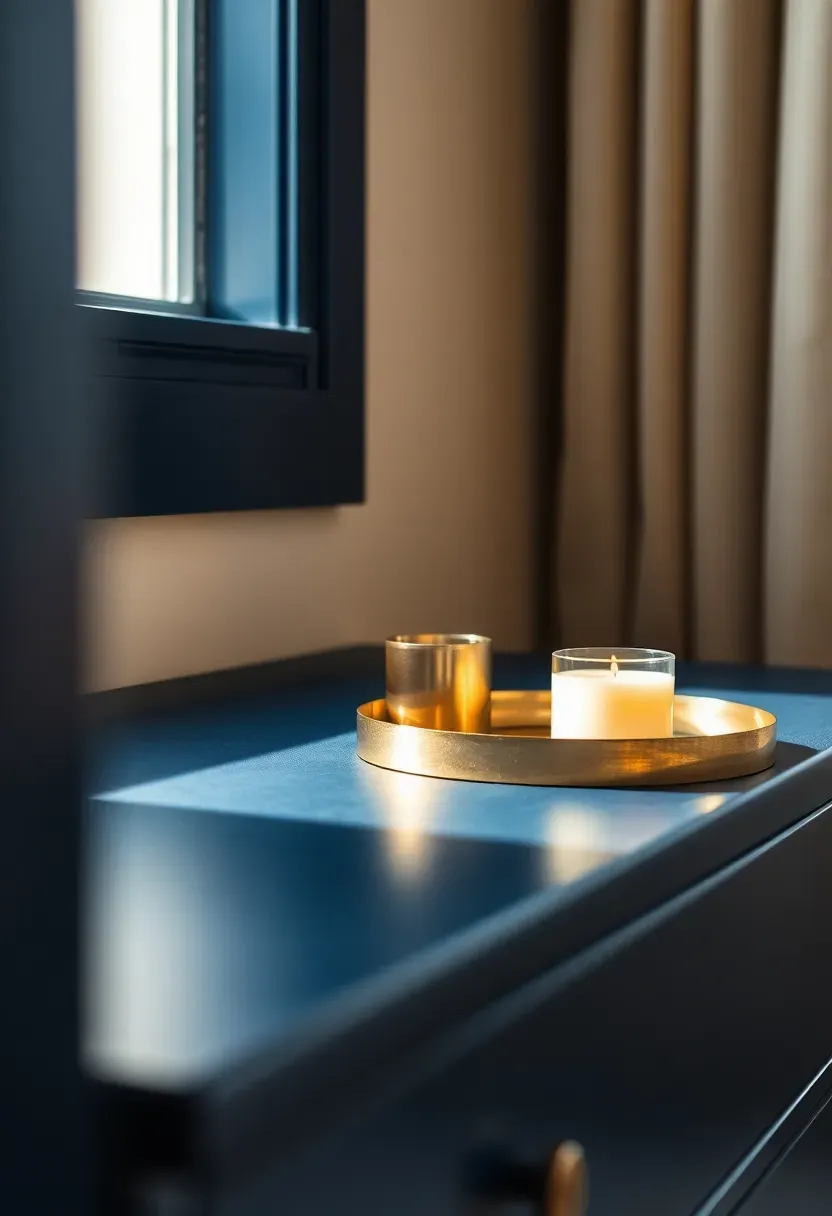 Lacquered dresser in inky blue