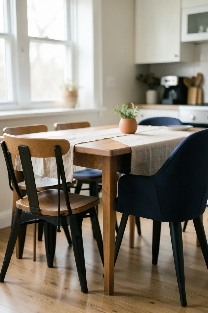 Mixed seating at kitchen table
