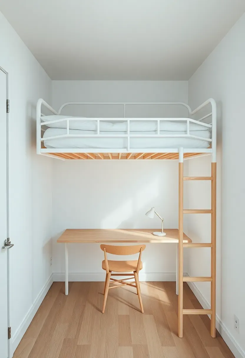 Loft Bed Creating Desk Space Below