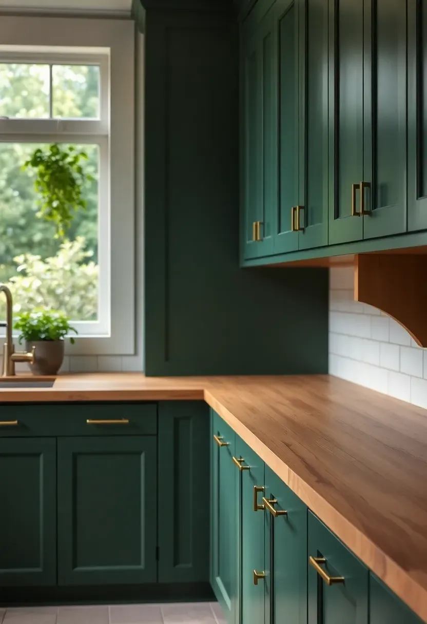 Forest green and wood pairing