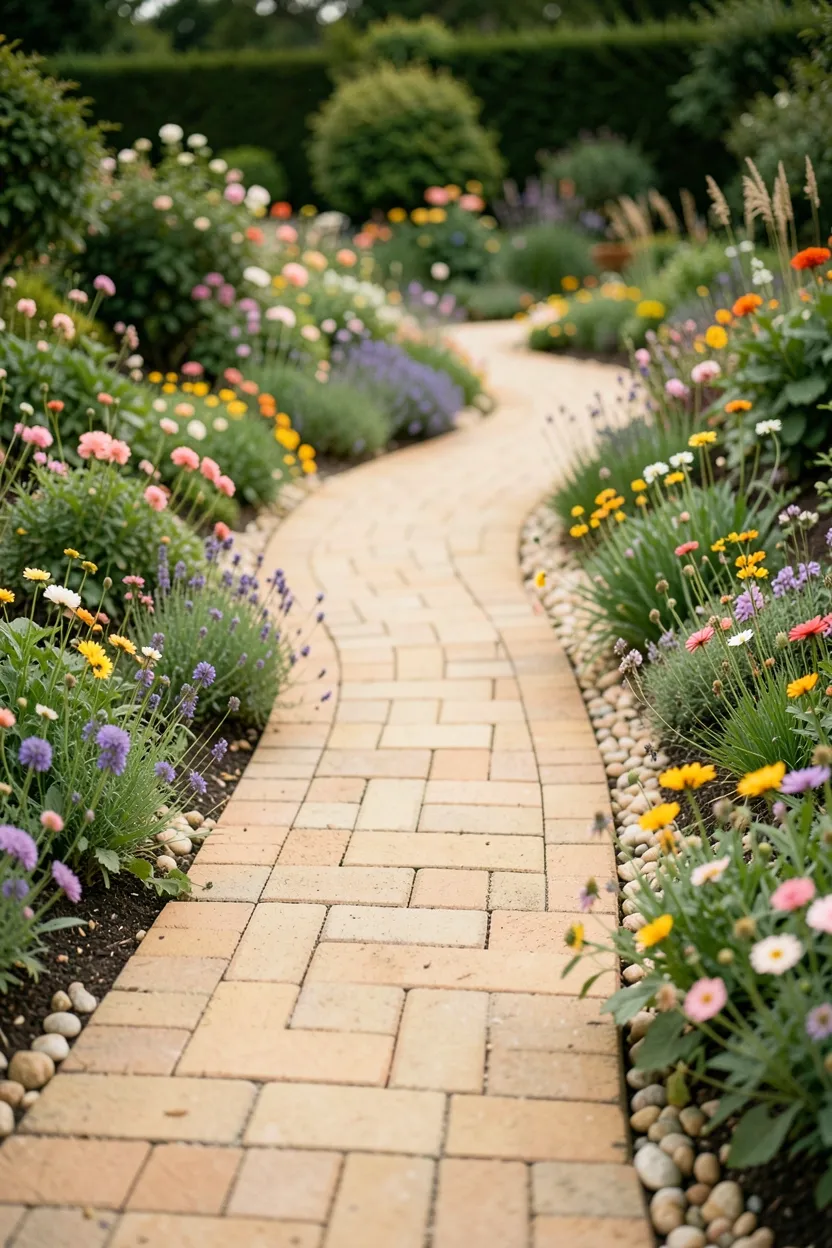 Paver Pathway Connecting Garden Zones