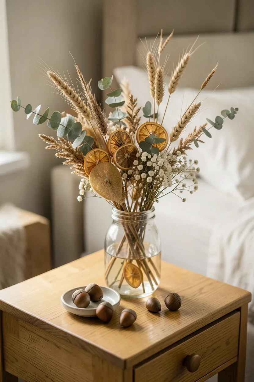Dried Floral Arrangements and Fall Greenery