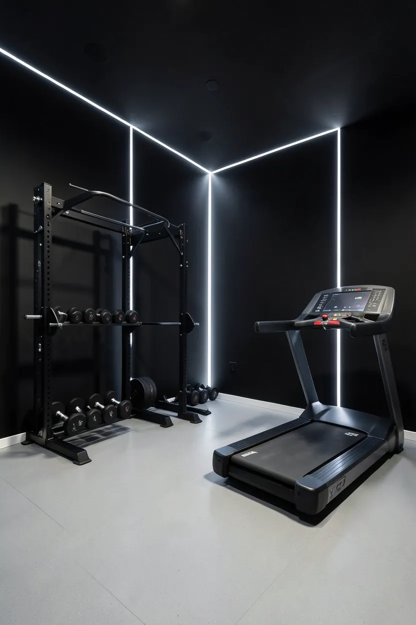 19 Dark Home Gym Ideas: Moody Lighting & High-End Aesthetic