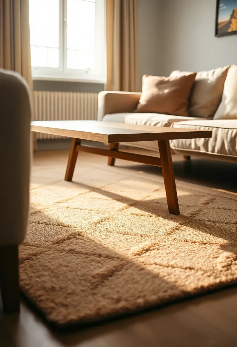 Geometric wool rug in muted tones