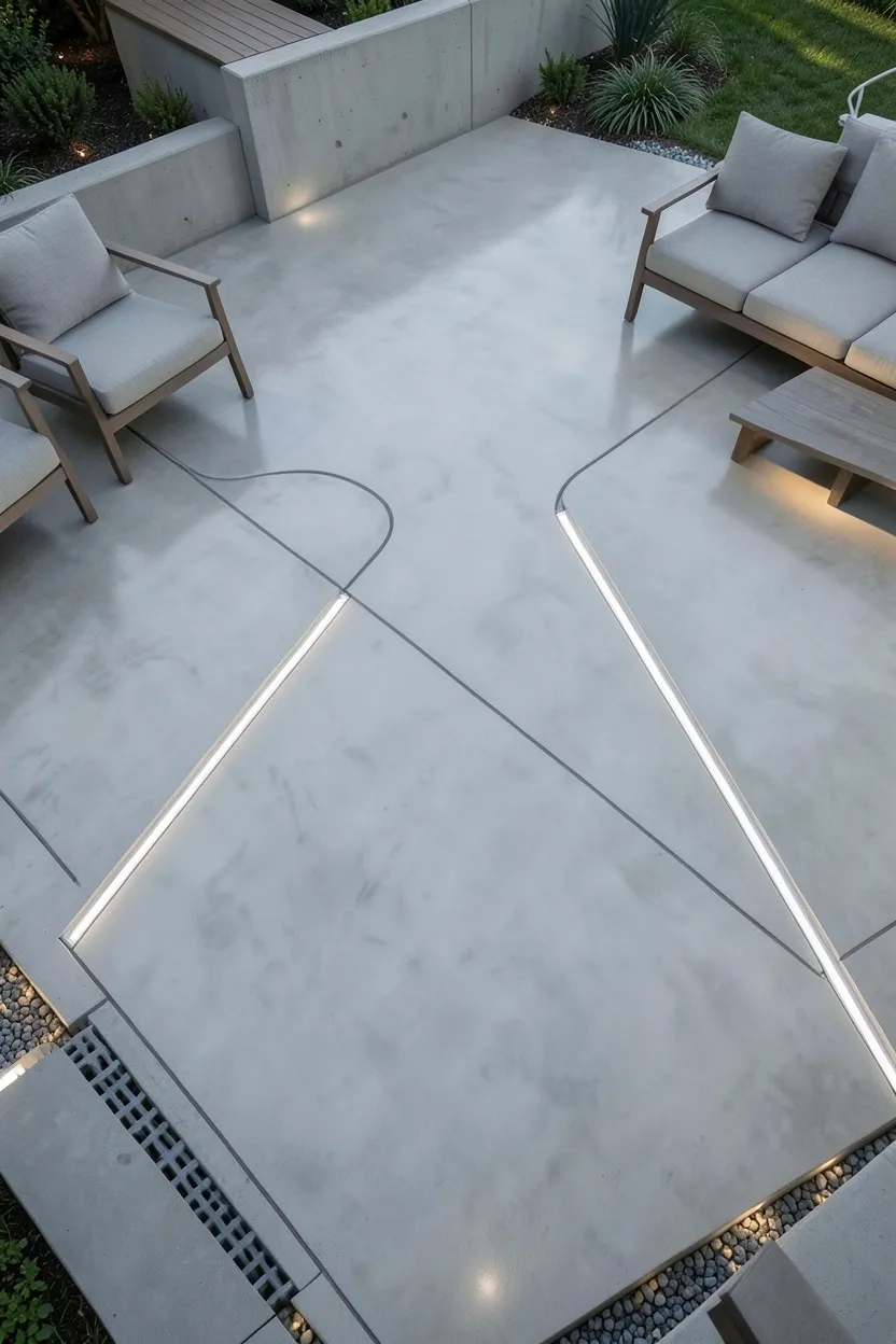 Polished Concrete with Embedded Lighting