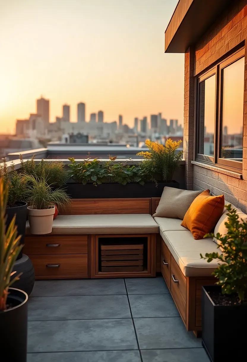 Built-in bench with storage