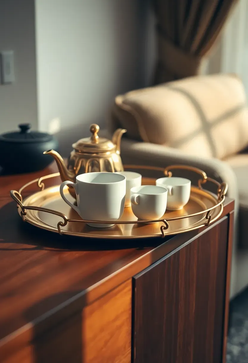 Samovar or metal tea tray display