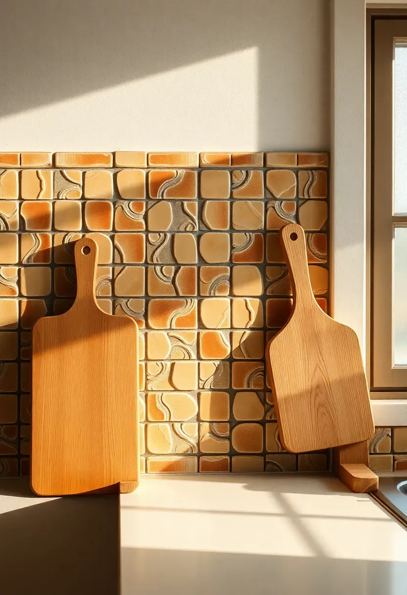 warm neutral zellige tile backsplash with irregular glazed surface in a kitchen