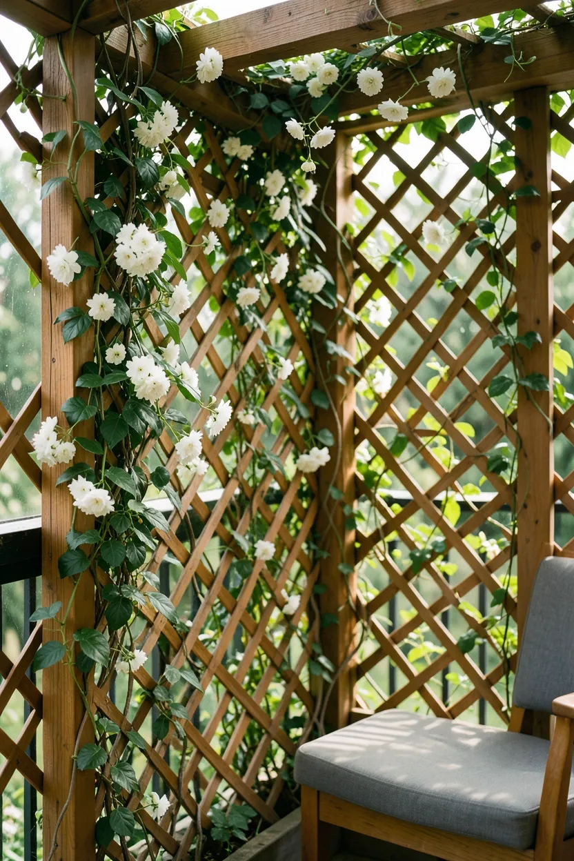 Privacy Screen with Climbing Plants