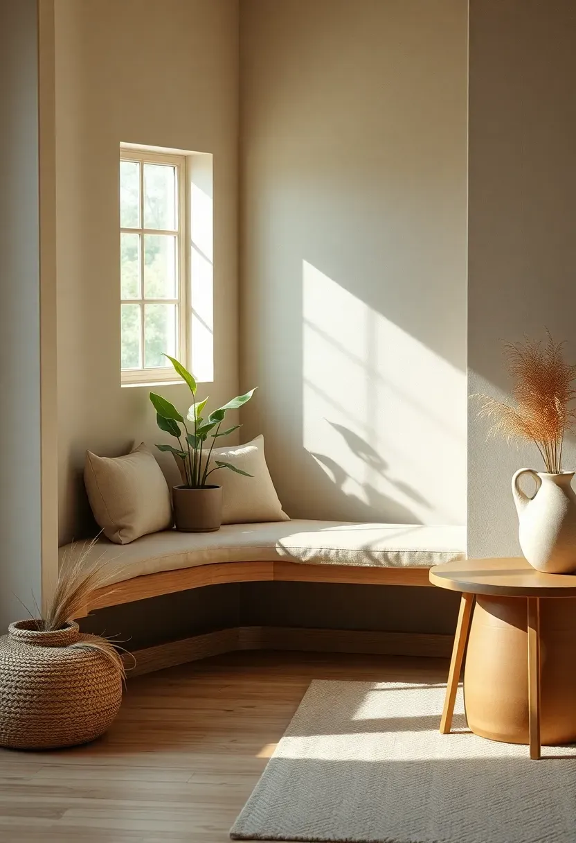 Built-In Bench With Storage and Plants