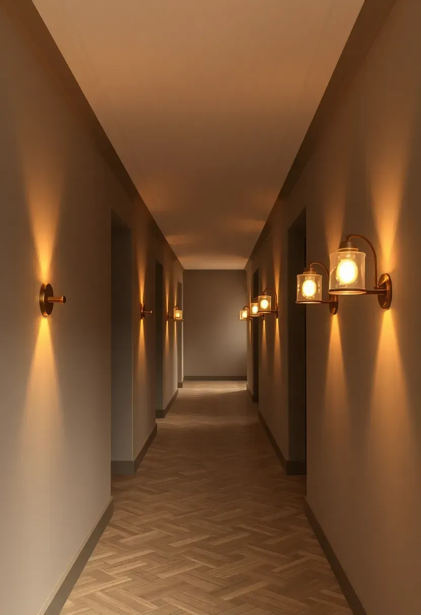 Spa-style bathroom with vertical LED strips flanking a frameless mirror for shadow-free task lighting, a recessed waterproof spotlight over the shower niche, and warm ambient lighting above the bath