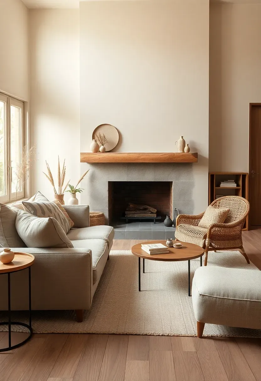 Two-zone layout: hearth plus reading nook