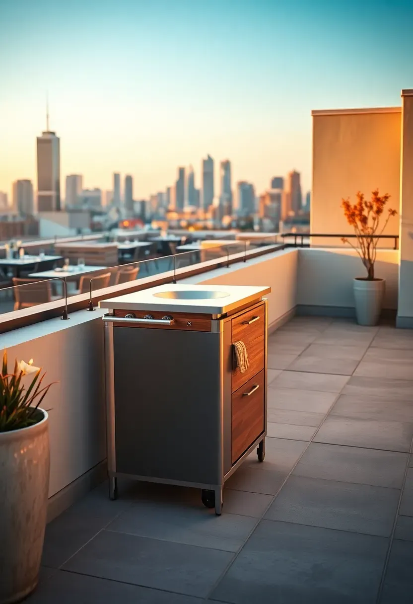 Mini outdoor kitchen cart