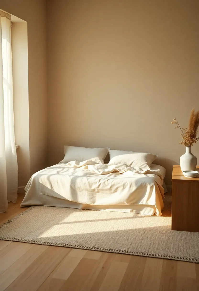 Stonewashed linen bed skirt to soften low storage