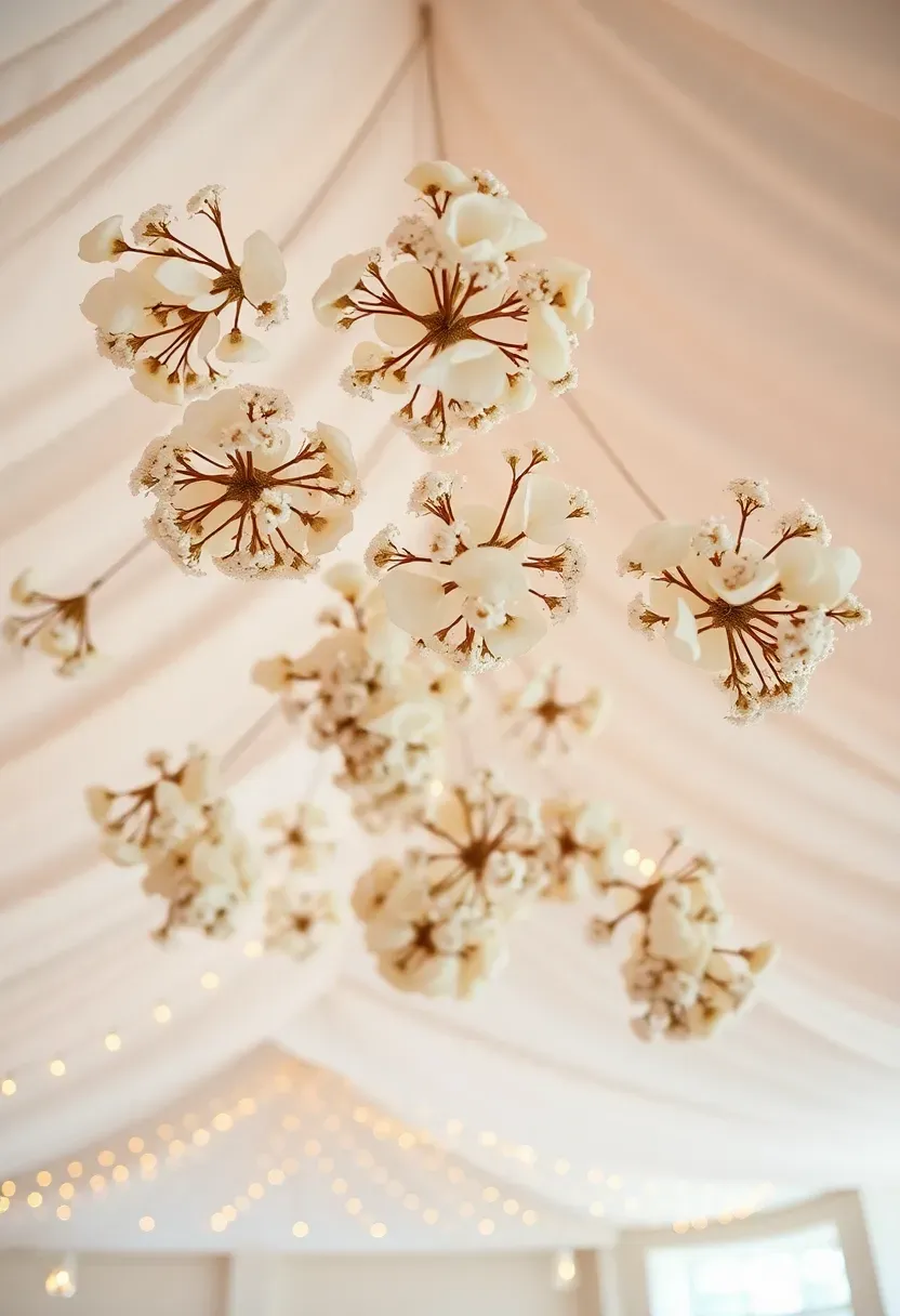 floating bloom cloud floral installation suspended ceiling display