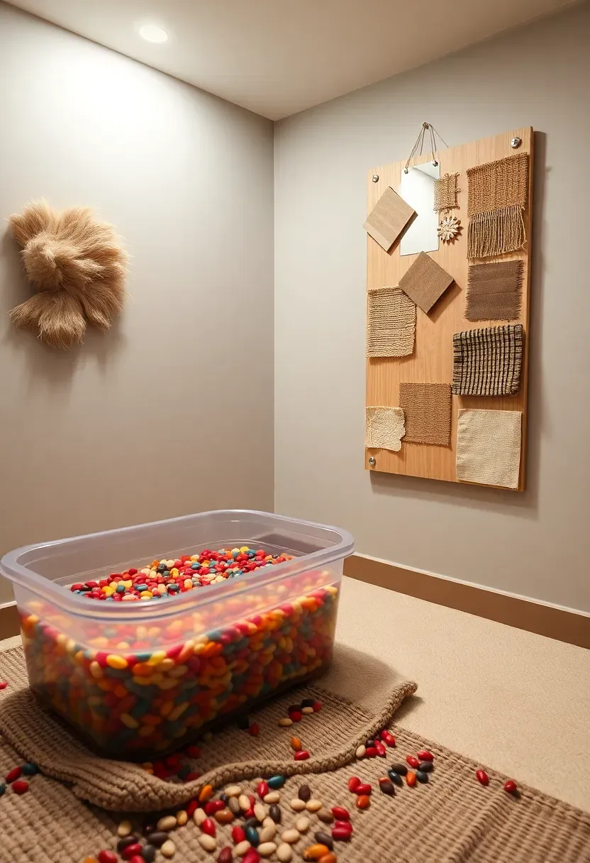 sensory play corner for toddlers with water table textured mats and soft fabric panels