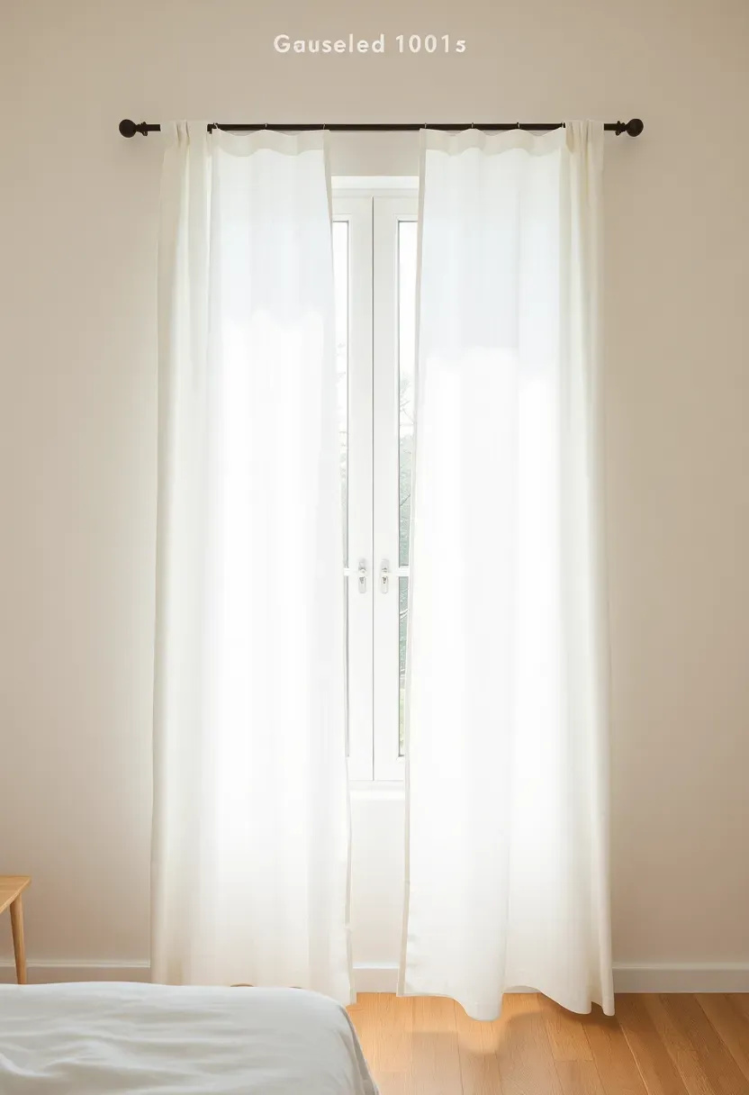 Minimalist white curtains with clean hardware